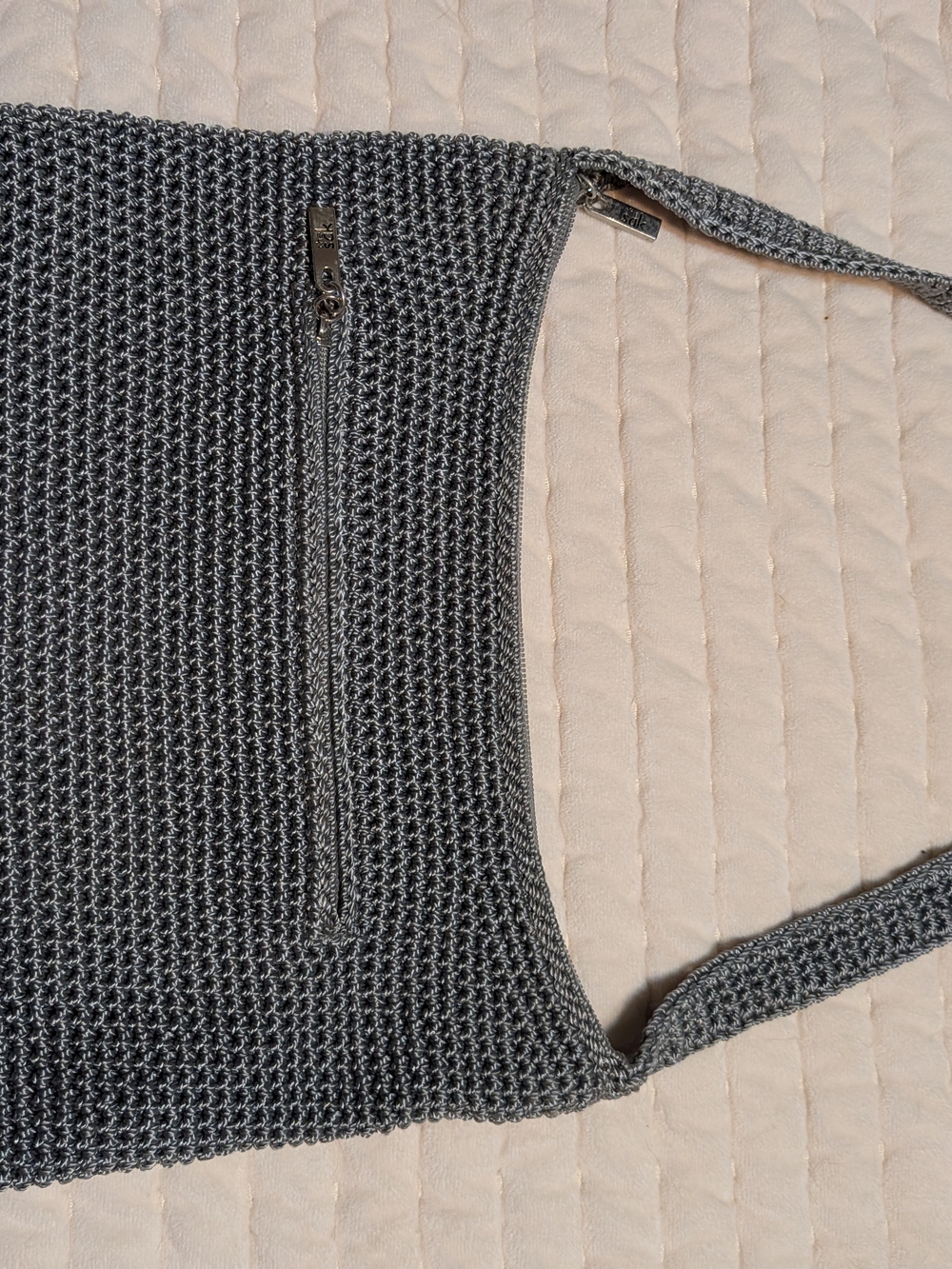 Gray Knit Shoulder Tote - Picture 2 of 7